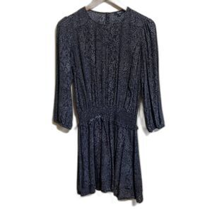 Rails Inez slate python grey snake print smocked boho mini dress S